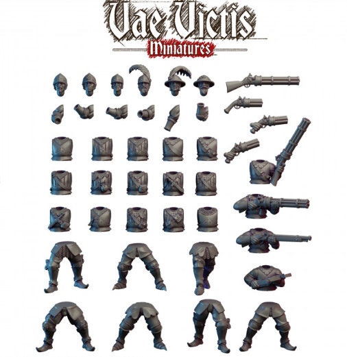 Modular Mercenary Miniatures, Bits and Weapon Conversions Fantasy by Vae Victis, perfect for Fantasy Wargames and Tabletop RPGs