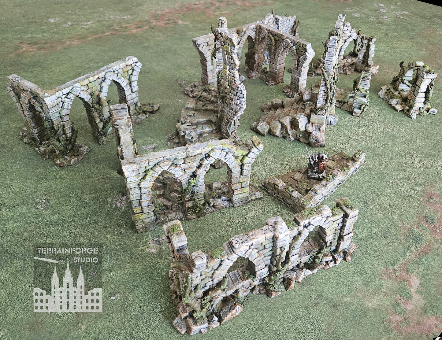 Pro Painted Modular Wargaming Overgrown Ruins Terrain for Fantasy Wargames
