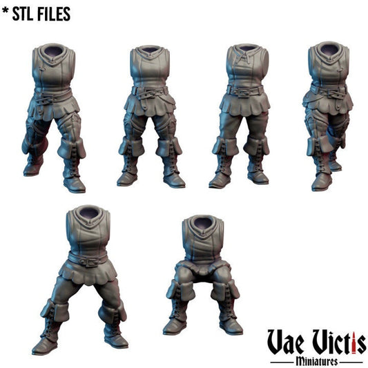 Modular Female Village Guard Miniatures, Bits and Weapon Conversions Fantasy by Vae Victis, perfect for Fantasy Wargames and Tabletop RPGs