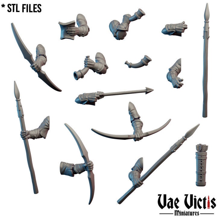 Modular Female Village Guard Miniatures, Bits and Weapon Conversions Fantasy by Vae Victis, perfect for Fantasy Wargames and Tabletop RPGs