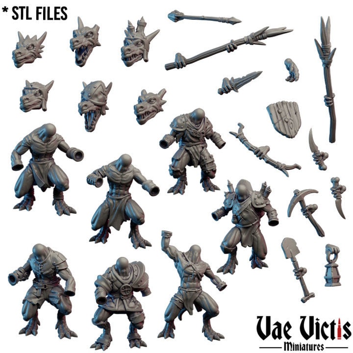 Modular Kobold Warriors, Bits and Weapon Conversions Fantasy by Vae Victis, perfect for Fantasy Wargames and Tabletop RPGs
