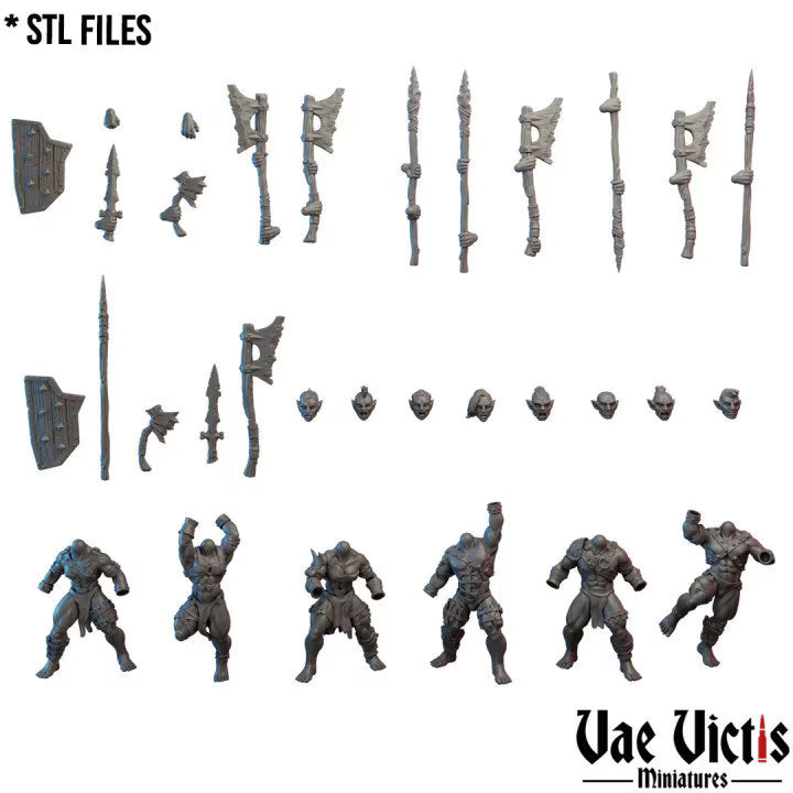 Modular Orc Warriors, Bits and Weapon Conversions Fantasy by Vae Victis, perfect for Fantasy Wargames and Tabletop RPGs