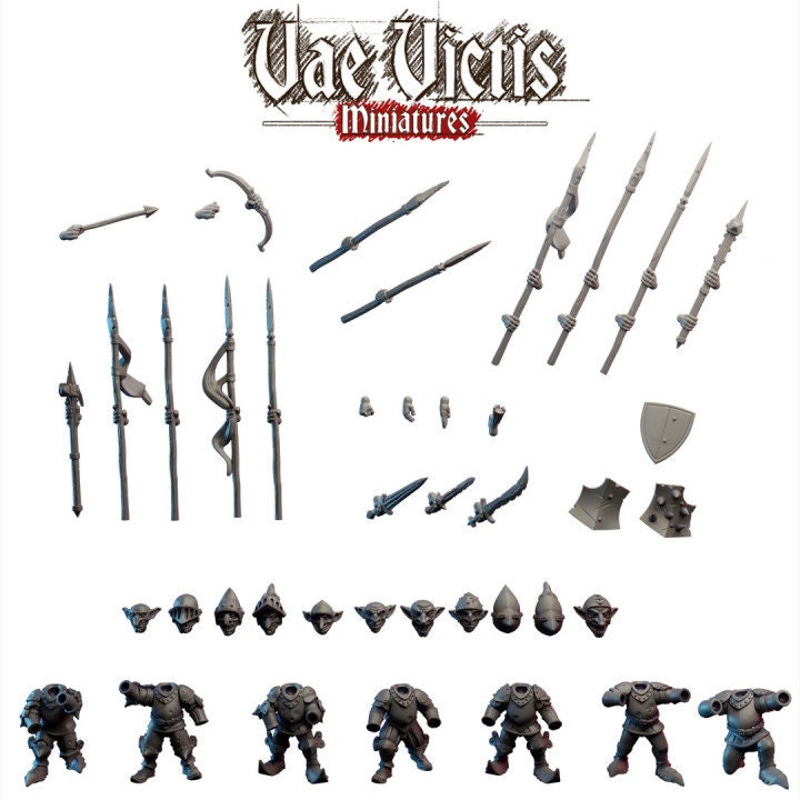 Modular Goblin Warriors, Bits and Weapon Conversions Fantasy by Vae Victis, perfect for Fantasy Wargames and Tabletop RPGs.