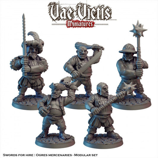 Modular Ogre Mercenary Warriors, Bits and Weapon Conversions Fantasy by Vae Victis, perfect for Fantasy Wargames and Tabletop RPGs