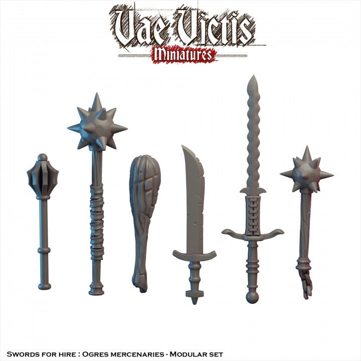 Modular Ogre Mercenary Warriors, Bits and Weapon Conversions Fantasy by Vae Victis, perfect for Fantasy Wargames and Tabletop RPGs
