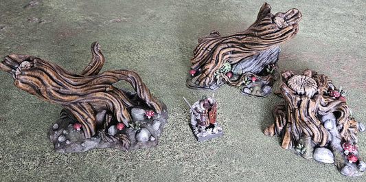Pro Painted Woodland Terrain Fallen Trees Scatter Fantasy set, Tabletop Scenery  for most Fantasy Wargames and Tabletop RPGs
