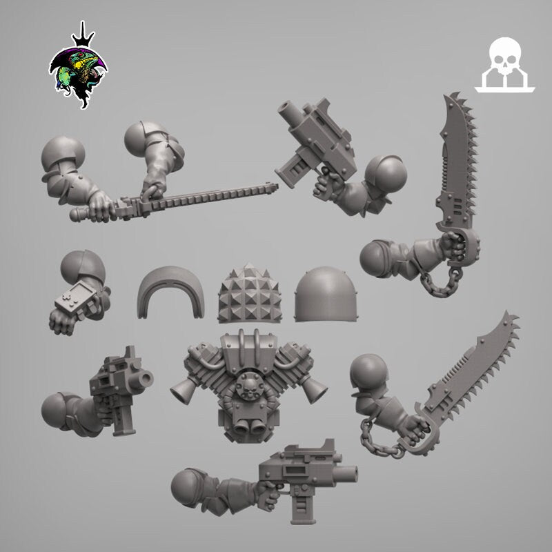 Geno Tyrants, Modular Sci-Fi Wargames Miniatures by Reptilian Overlords, Space Soldier Conversion Bits