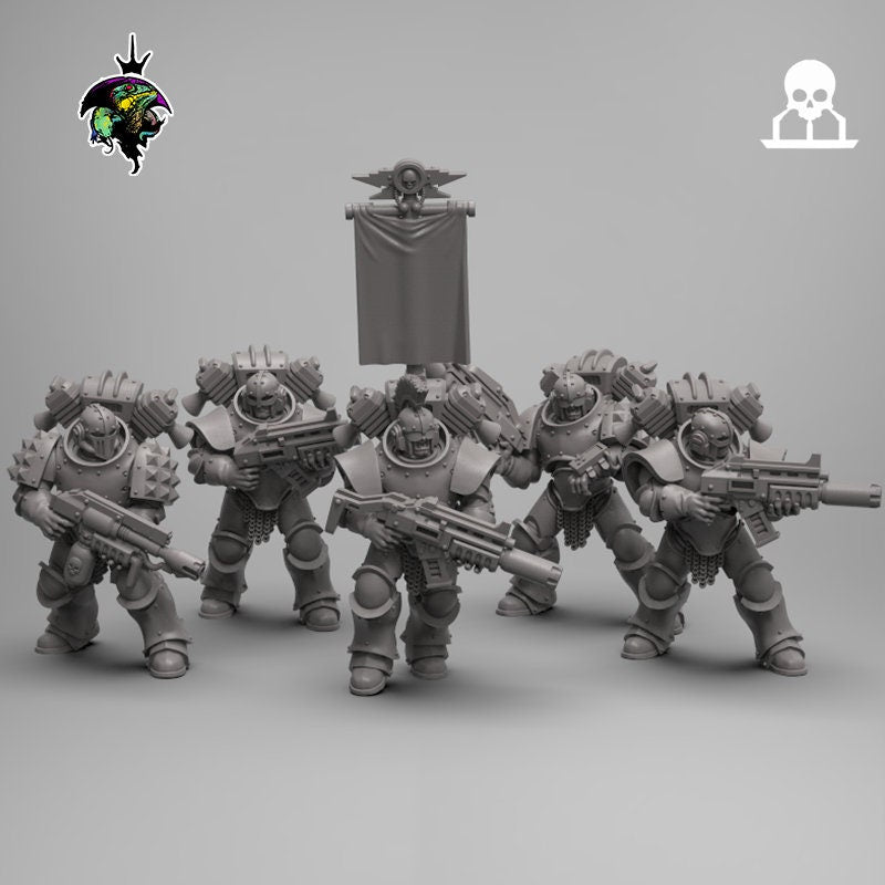 Geno Tyrants, Modular Sci-Fi Wargames Miniatures by Reptilian Overlords, Space Soldier Conversion Bits