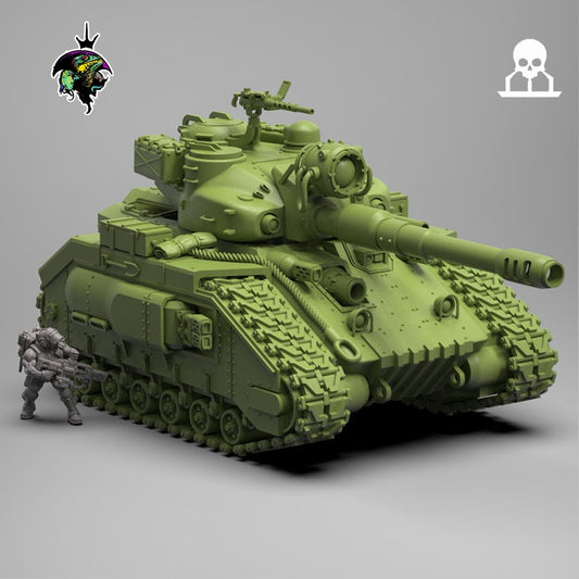 Caiman Heavy Battle Tank, By Reptilian Overlords, Modular Heavy Battle Tank Proxy for Sci-Fi Wargames