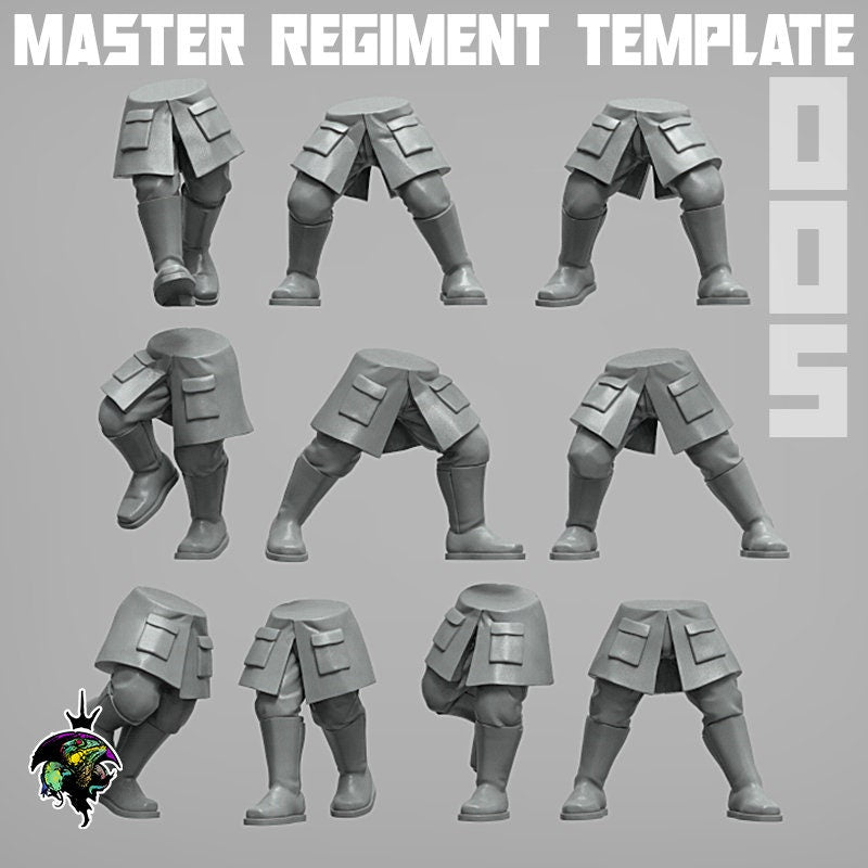 MRT Legs Set 005, Modular Sci-Fi Guard Miniatures by Reptilian Overlords, Sci-FI Guardsmen Bits for Sci-Fi Wargames