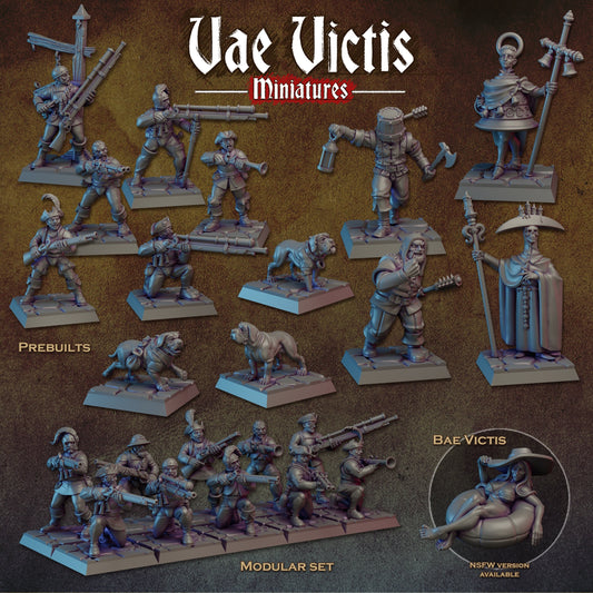 Modular Mercenary Handgunner Miniatures, Bits and Weapon Conversions Fantasy by Vae Victis, perfect for Fantasy tabletop Wargames