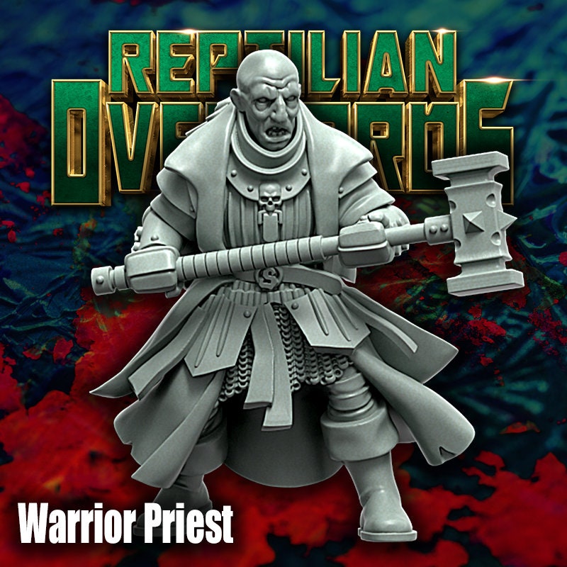 Warrior Priest by Reptilian Overlords, Fantasy Wargames Empire Warrior Priest, Fantasy Empire Arch Lector