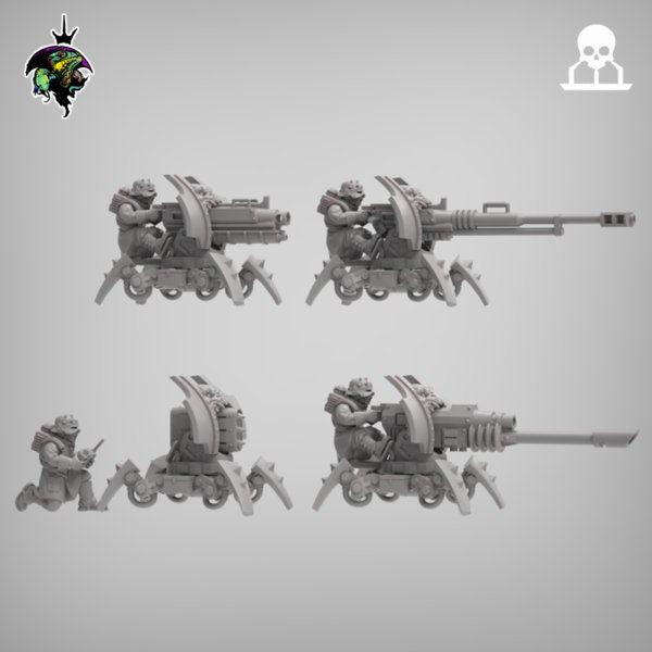 Heretic Heavy Weapons Team, Chaos Worshipper Sci-Fi Wargames Miniatures by Reptilian Overlords