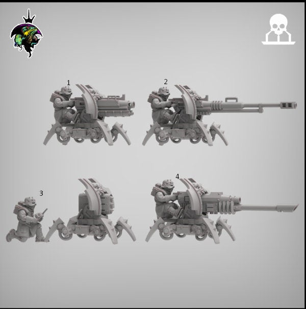 Heretic Heavy Weapons Team, Chaos Worshipper Sci-Fi Wargames Miniatures by Reptilian Overlords