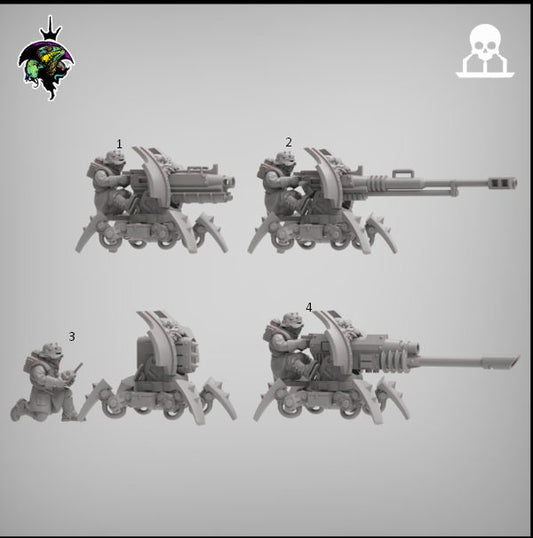 Heretic Heavy Weapons Team, Chaos Worshipper Sci-Fi Wargames Miniatures by Reptilian Overlords