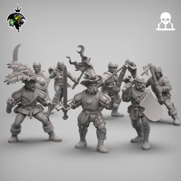 Modular Mercenary Bits, Weapon packs, Heads, Torsos and Legs. Fantasy Miniatures by Reptilian Overlords, Fantasy Wargames and Tabletop RPGs