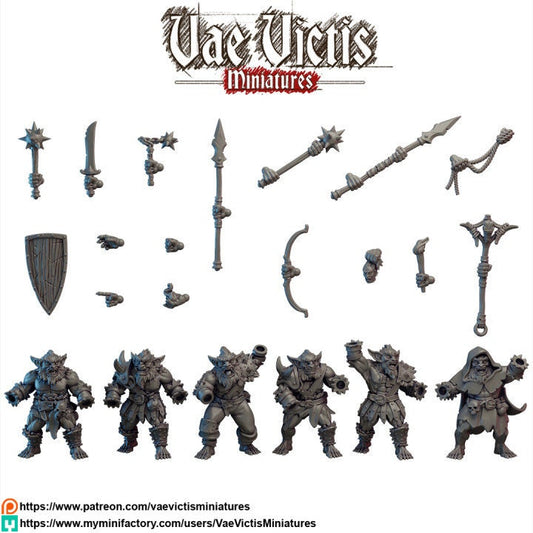 Modular Bugbear Warriors, Bits and Weapon Conversions Fantasy by Vae Victis, perfect for Fantasy Wargames and Tabletop RPGs