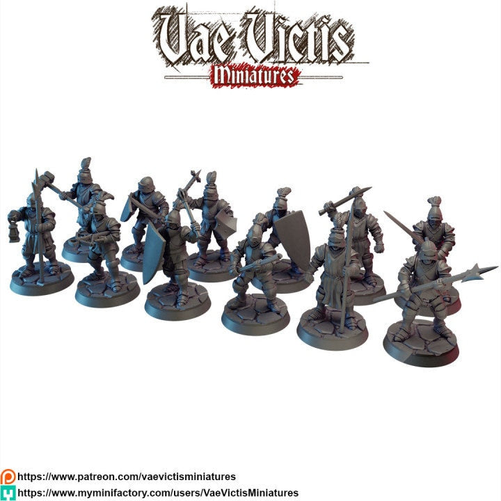 Modular Armored Knight Miniatures, Bits and Weapon Conversions Fantasy by Vae Victis