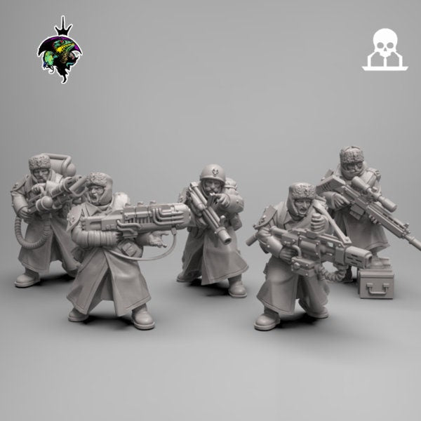 Spacenaz Specials Team , Valhalla Ice Warriors Specialist Gunners Sci-Fi Wargames Miniatures by Reptilian Overlords