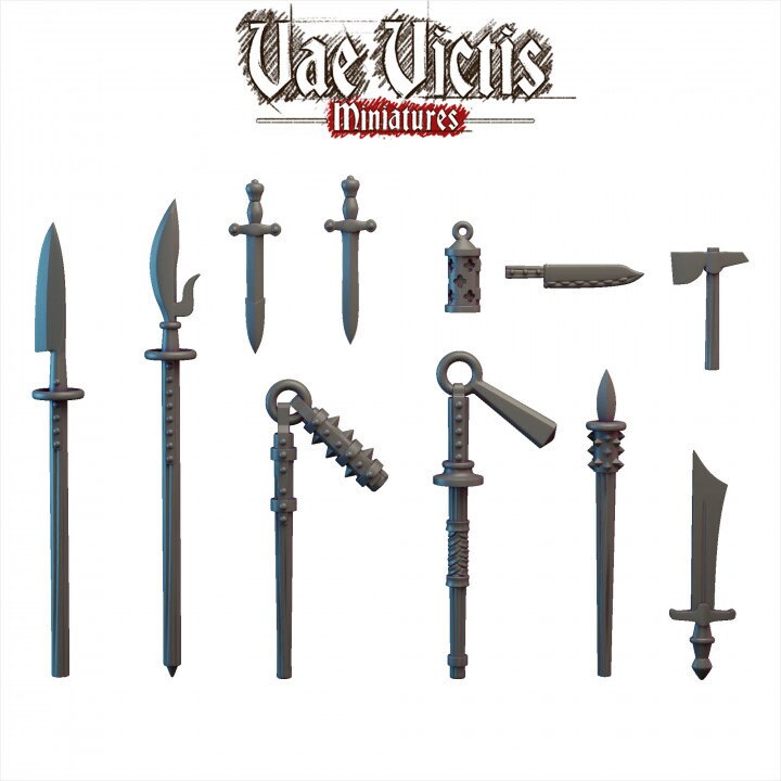 Modular Vampire Hunters Flagellants Miniatures, Bits and Weapon Conversions Fantasy by Vae Victis,  for Fantasy Wargames and Tabletop RPGs