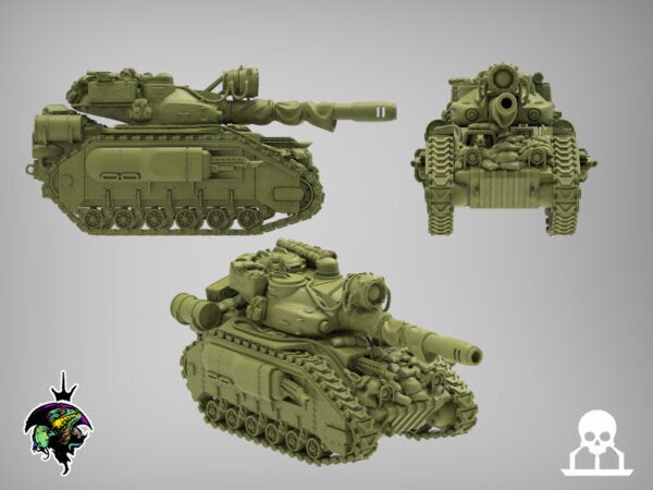 Caiman Main Battle Tank, By Reptilian Overlords, Modular Battle Tank Proxy for Sci-Fi Wargames