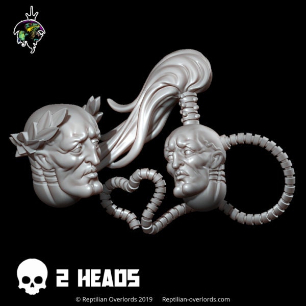 Handsome War Masters heads set, Modular Fabulous 'Stodes Miniatures by Reptilian Overlords,  conversion bits for Sci-Fi Wargames