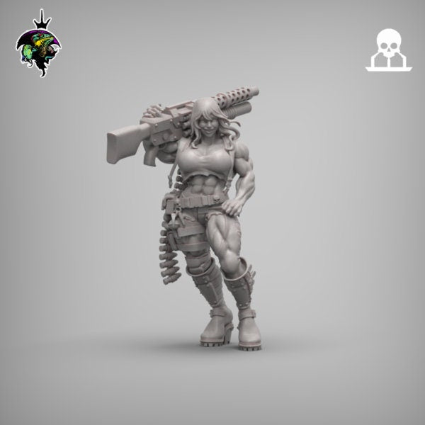 Space Ogre Maneater, Female Ogre Proxy, Sci-Fi Wargames Miniatures by Reptilian Overlords