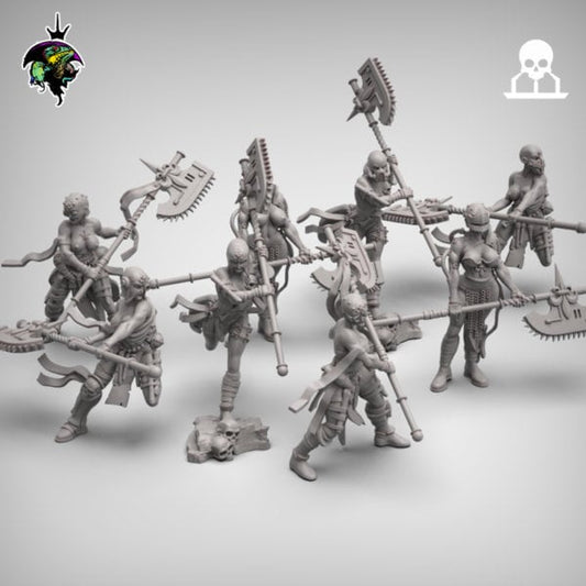 Choppy Zealots, Female Executioner Miniatures by Reptilian Overlords,  Inquisition infantry regiment