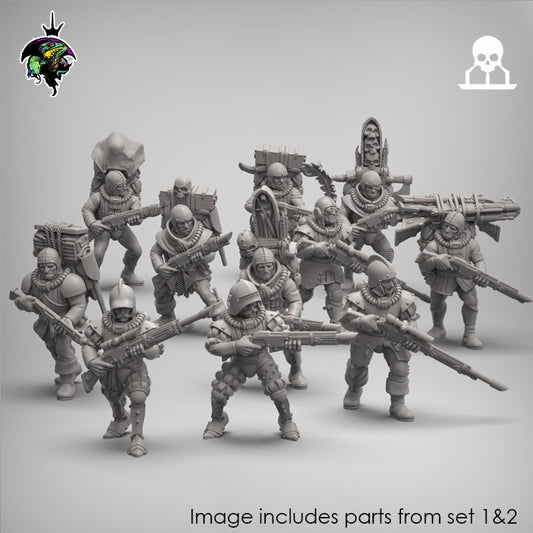 Modular Mercenary Sci-Fi Feudal House Proxy, sci-fi Miniatures by Reptilian Overlords, perfect for Sci-Fi Wargames