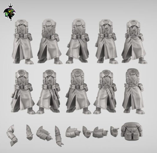 Spacenaz Infantry Squad, Valhalla Ice Warriors Guardsmen Regiment Sci-Fi Wargames Miniatures by Reptilian Overlords,