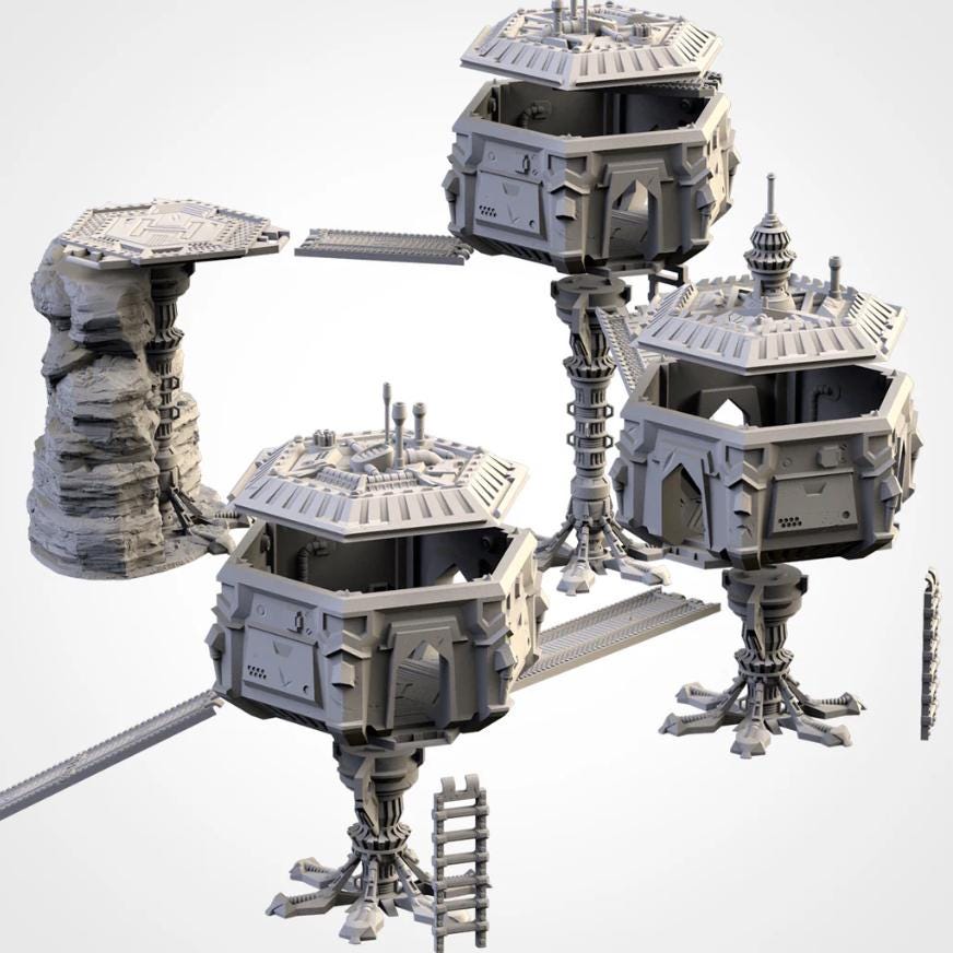 City Ruins GW Txarli Factory Imperial Building modular Cityscape Set, Perfect for Tabletop Wargames