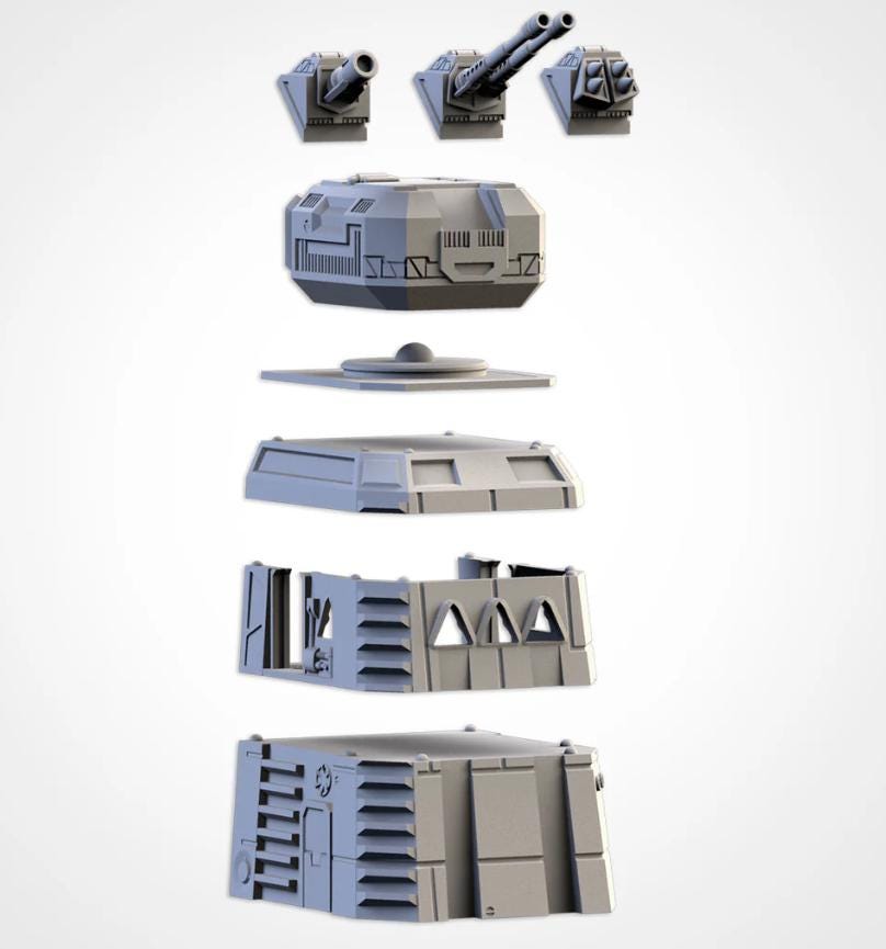 Modular Defense Turrets GW Txarli Factory Imperial Building modular Cityscape Set, Perfect for Tabletop Wargames