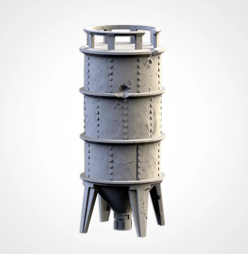Modular Silos and Storage Tanks Ork Txarli Factory Imperial Building modular Cityscape Set, Perfect for Tabletop Wargames
