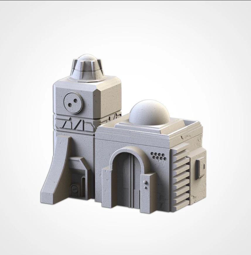 Sci-Fi Desert City Txarli Factory Imperial Building modular Cityscape Set, Perfect for Tabletop Wargames