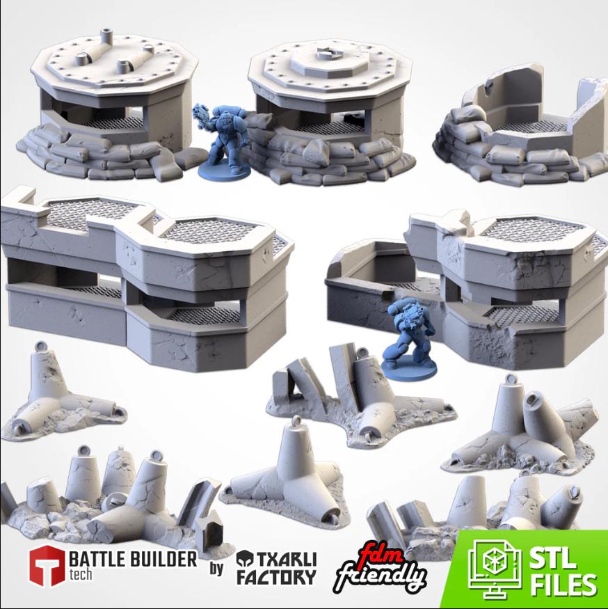 WAR BUNKERS Txarli Factory Imperial Building modular Cityscape Set, Perfect for Tabletop Wargames