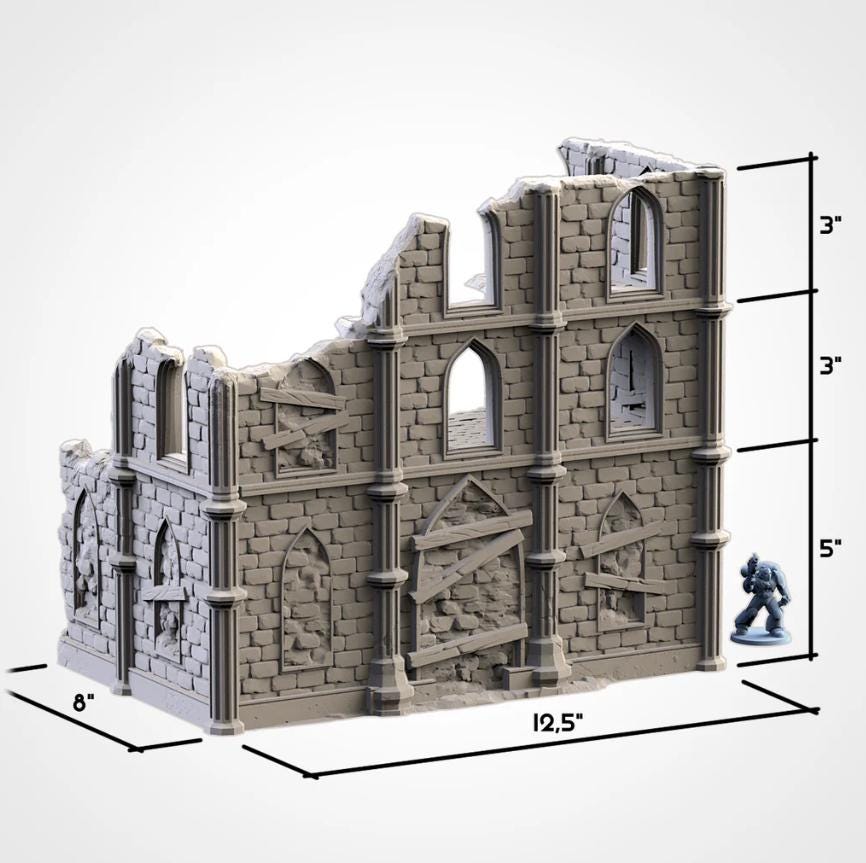 Modular TEMPLE RUINS Txarli Factory Imperial Building Terrain Cityscape Set, Perfect for Tabletop Wargames