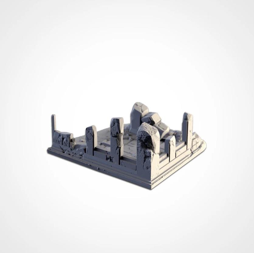 Modular CITY RUINS set Txarli Factory Ruined Building Terrain Cityscape Set, Perfect for Tabletop Wargames