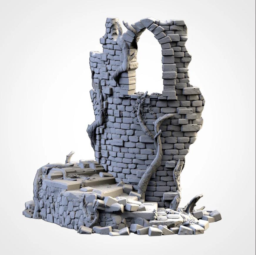 ABANDONED CITY RUINS Modular Wargaming Overgrown Ruins Terrain by Txarli Factory for Tabletop Wargames