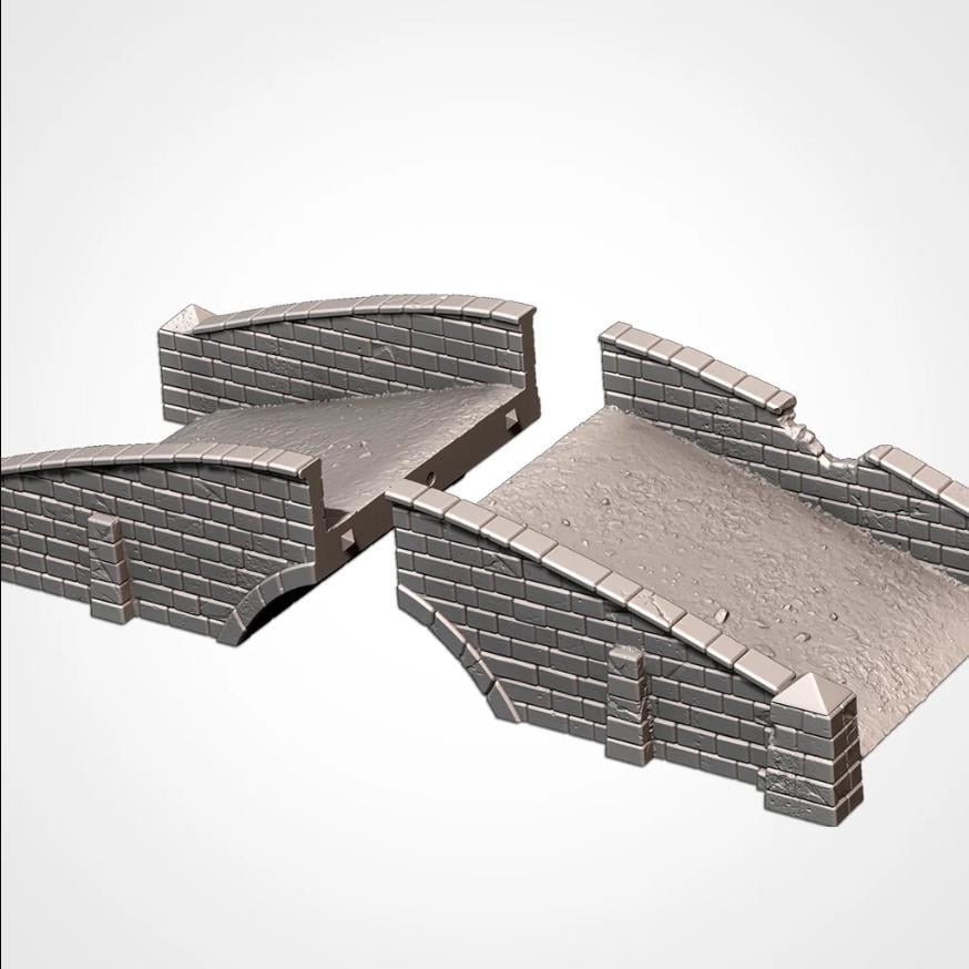 Modular STONE BRIDGES Terrain Cityscape Set, Perfect for Tabletop Wargames
