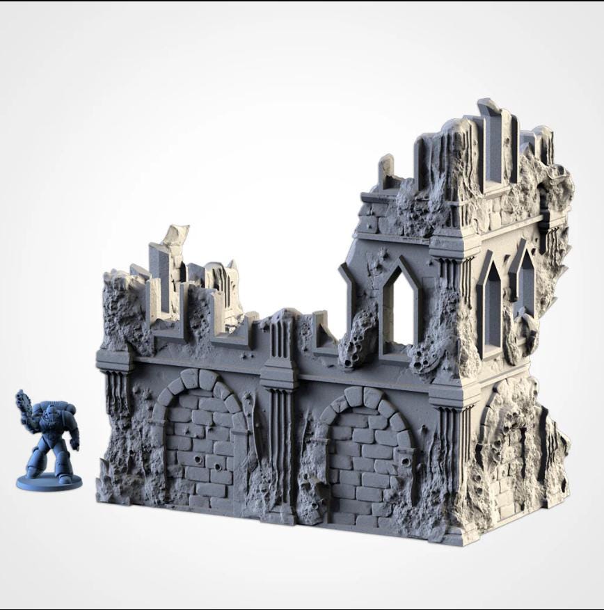 Modular INFECTED RUINS Txarli Factory Infected Alien Building Terrain Cityscape Set, Perfect for Tabletop Wargames