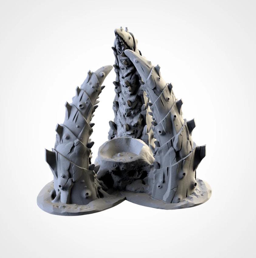 Modular ALIEN TERRAIN Txarli Factory Infected Tyranid Building Terrain Cityscape Set, Perfect for Tabletop Wargames