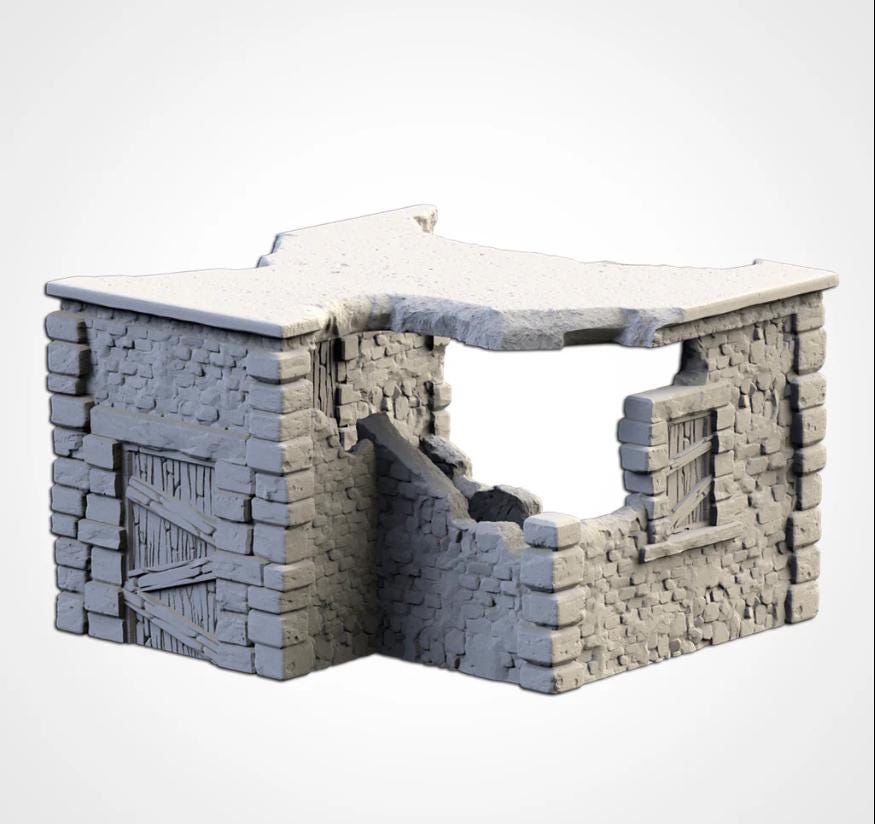 Modular ABANDONED TOWN Txarli Factory Terrain Cityscape Set, Perfect for Tabletop Wargames