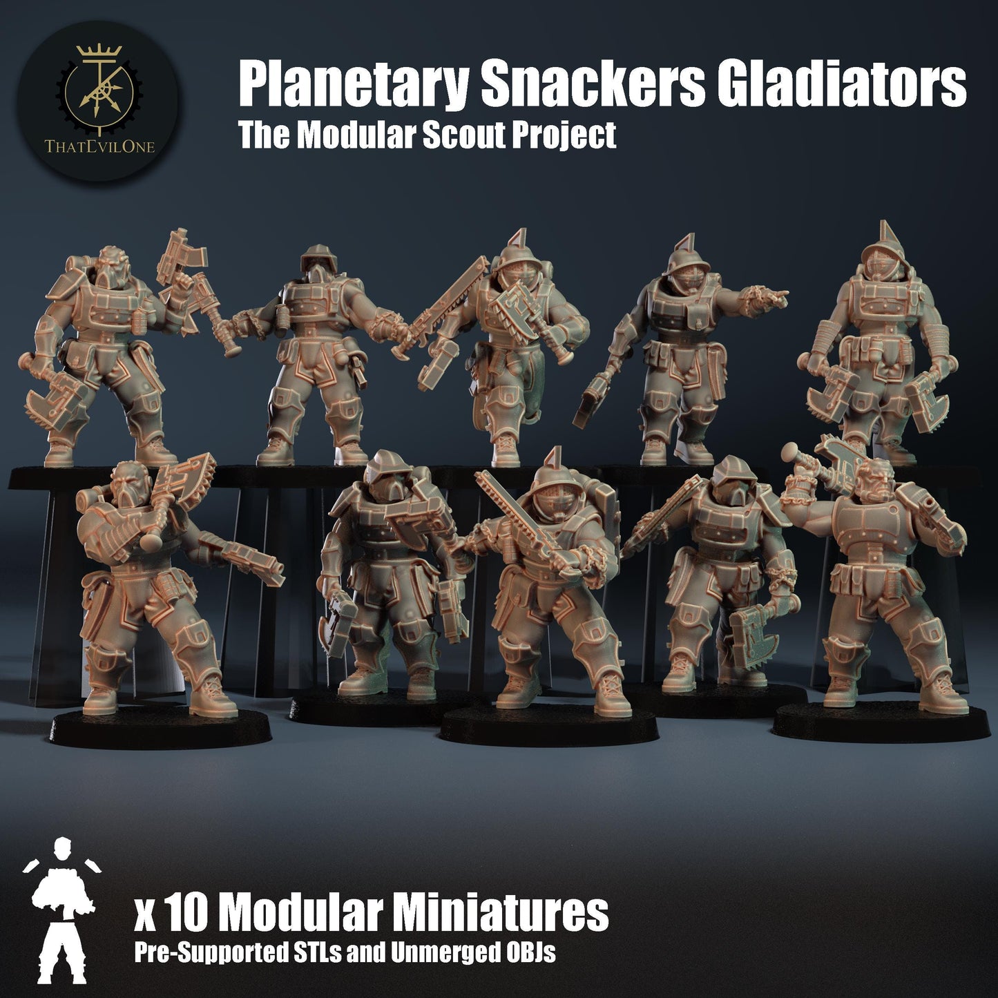 Planetary Snackers Gladiators, Modular Sci-Fi warriors by ThatEvilOne