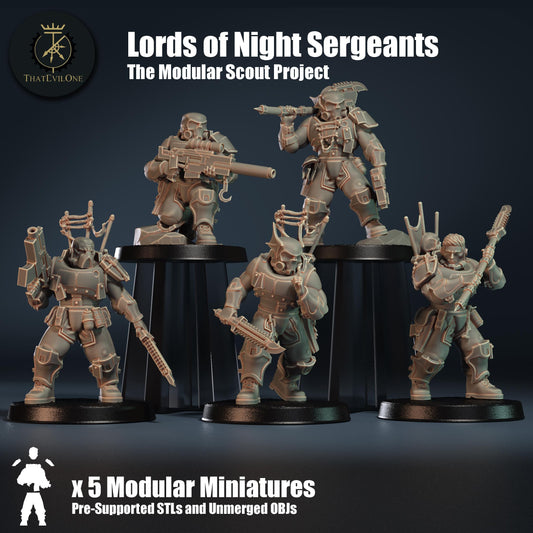 Scout "Lords of Night" Sergeants, Modular Sci-Fi warriors by ThatEvilOne