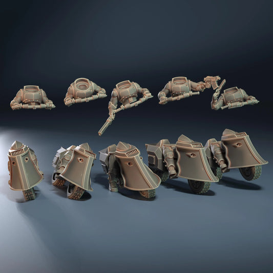 Scout Combat Bikes, Modular Sci-Fi Vehicles by ThatEvilOne, Sci-Fi Wargames Proxy