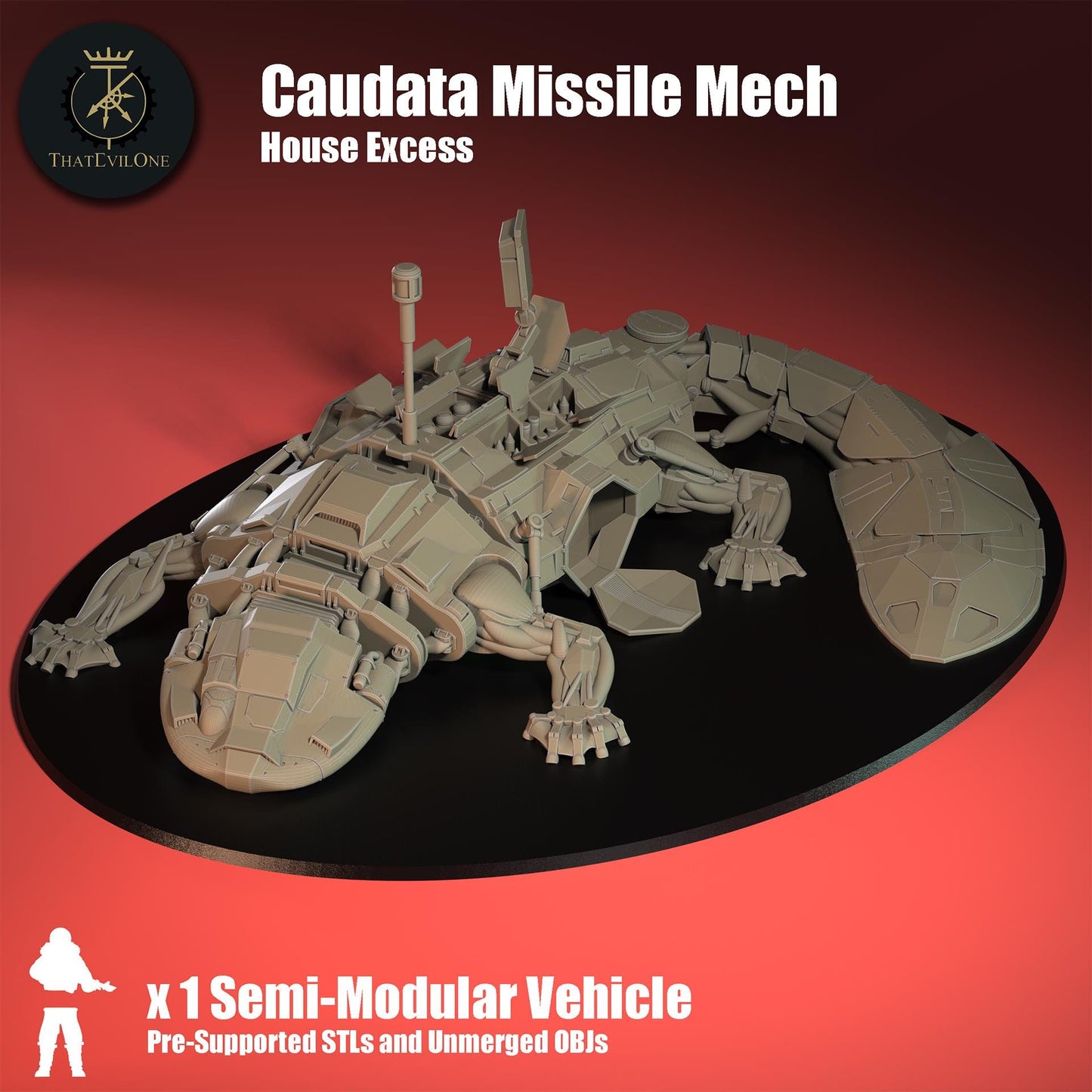 Caudata Missile Mech, Modular Sci-Fi Vehicle by ThatEvilOne, Sci-Fi Wargames Proxy, Imperial heretic Auxillia Transport Mech