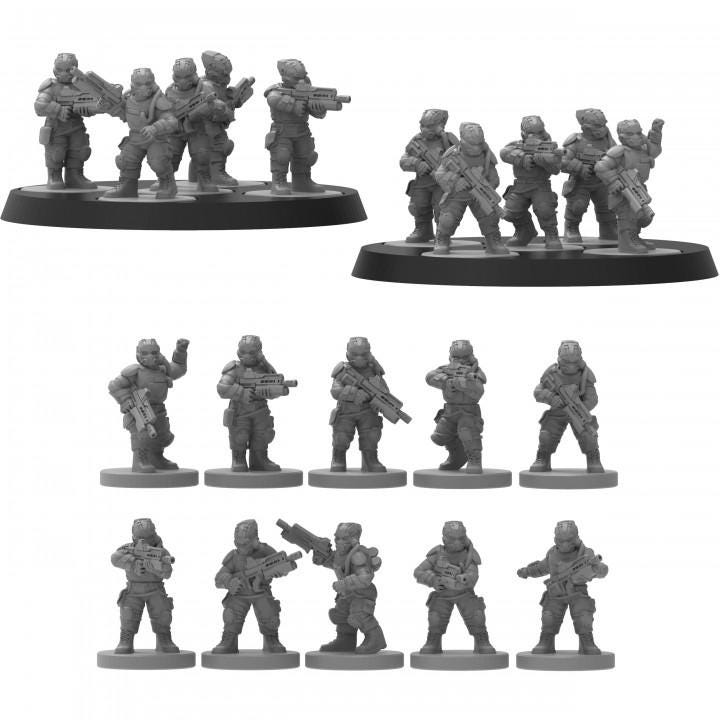 Smol Heckghost Advanced Infantry, 8mm Scale Monopose Sci-Fi warriors by ThatEvilOne, Miniature Sci-Fi Wargames Proxy