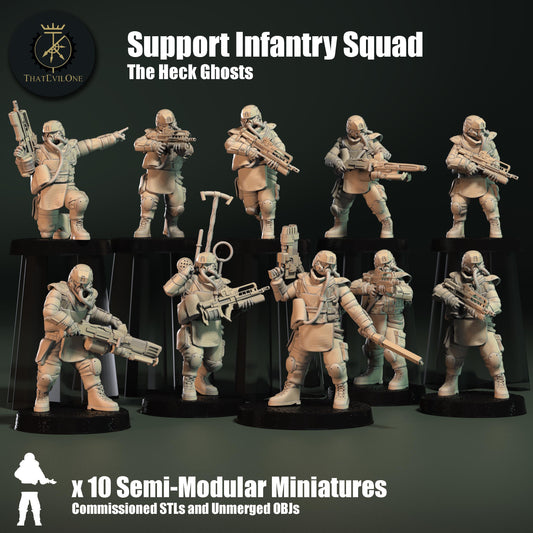 Heck Ghosts Support Infantry, Semi-modular Sci-Fi warriors by ThatEvilOne, Sci-Fi Wargames Guard Proxy, Imperial Auxilia Army