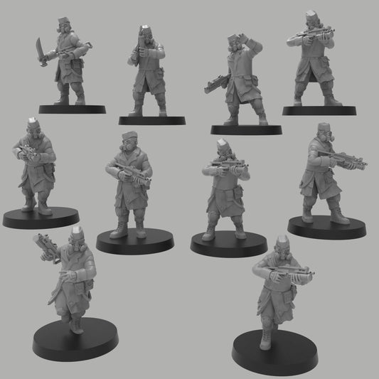 Heck Ghosts Shocktroopers w/ SMGs, Semi-modular Sci-Fi warriors by ThatEvilOne, Sci-Fi Wargames Guard Proxy, Imperial Auxilia Army