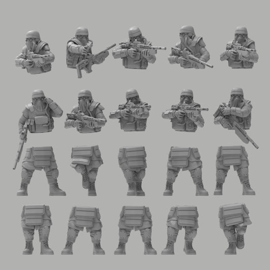 Heck Ghosts Grenadiers w/ DMRs, Semi-modular Sci-Fi warriors by ThatEvilOne, Sci-Fi Wargames Guard Proxy, Imperial Auxilia Army